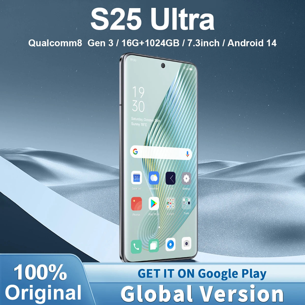 New S25 smartphone 5G 7.3-inch high-definition Android14 Snapdragon 8gen3 10core dual SIM phone 7800mAh unlocking mobile phones