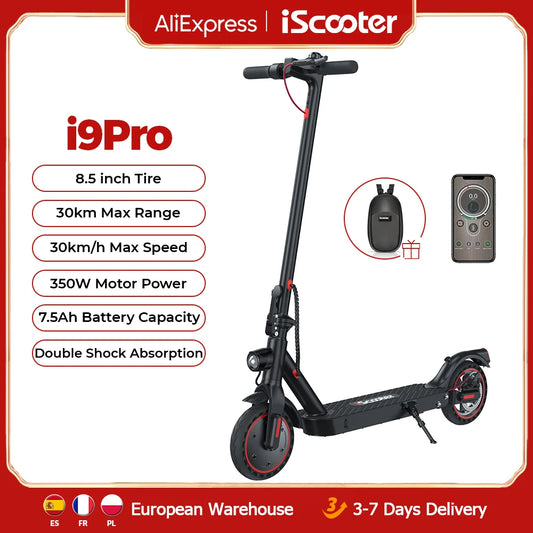 iScooter i9Pro 8.5inch Electric Scooter 350W 7.5Ah 30km/h Scooters Double Shock Absorption Scooter for Adult scoorter electrico