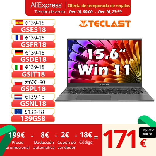 【New】 17,3 inch Teclast F17Plus laptop for Intel N95 16GB RAM 512GB SSD Windows 11 Notebook with 180 ° turn backlit keyboard mini-HDMI