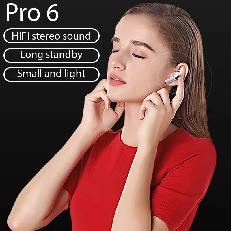 Air Pro 6 TWS Wireless Bluetooth For Apple iPhone 15 14 13 12 11 Pro Max Earphones Pods Earbuds For Xiaomi 14 Headset Headphone