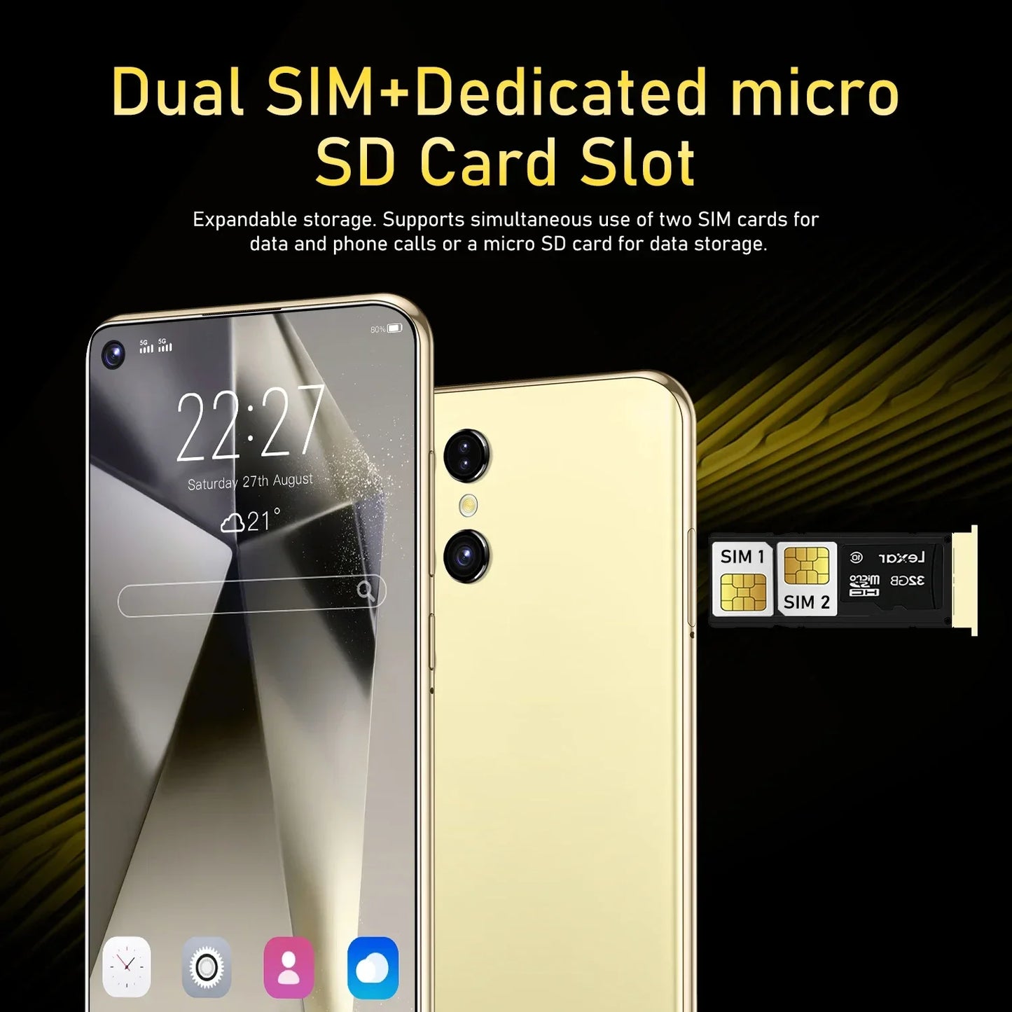 New S25 smartphone 5G 7.3-inch high-definition Android14 Snapdragon 8gen3 10core dual SIM phone 7800mAh unlocking mobile phones