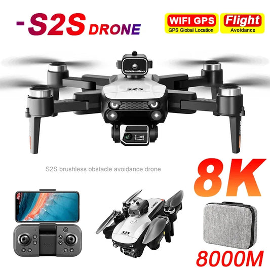 GISAEV S2S Mini Drone 4k 8K HD Camera Obstacle Avoidance Aerial Photography Brushless Motor Foldable Rc Quadcopter Kid Toy