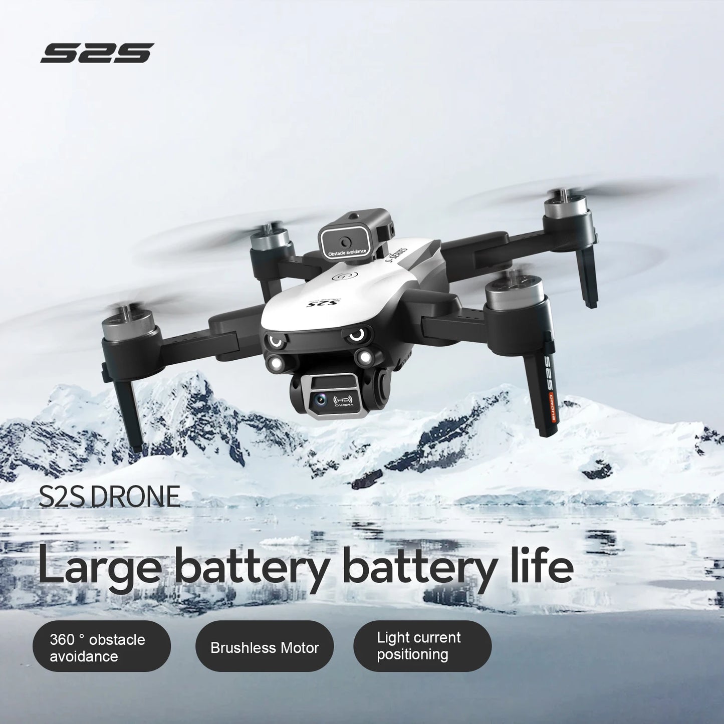 New S2S Mini Drone Profesional 8K HD Camera Fly 25Min Obstacle Avoidance Brushless Foldable Quadcopter Optical Flow RC Dron