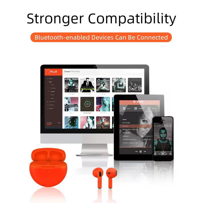 Air Pro 6 TWS Wireless Bluetooth For Apple iPhone 15 14 13 12 11 Pro Max Earphones Pods Earbuds For Xiaomi 14 Headset Headphone