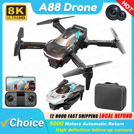 New A88 RC Drone Dual Camera 8K High-Definition Professional Aerial Photography 5G Gps Obstacle Avoidance Quadcopter Gifts Toys