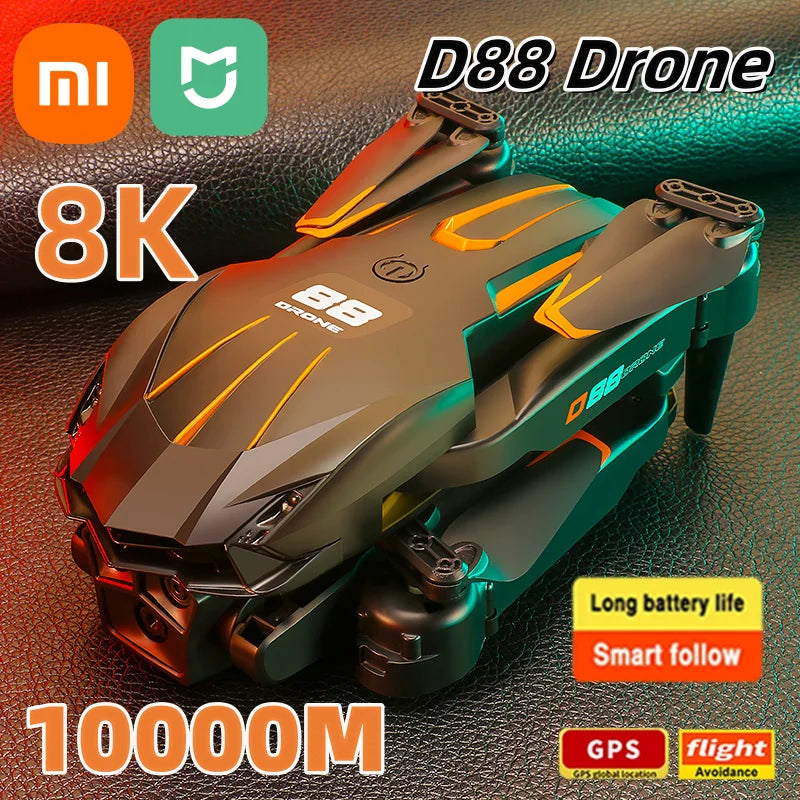 Xiaomi MIJIA D88 Drone 8K Optical Flow HD Dual Camera Fixed Height Aerial Photography Quadcopter 10000m Remote Control Aircraft