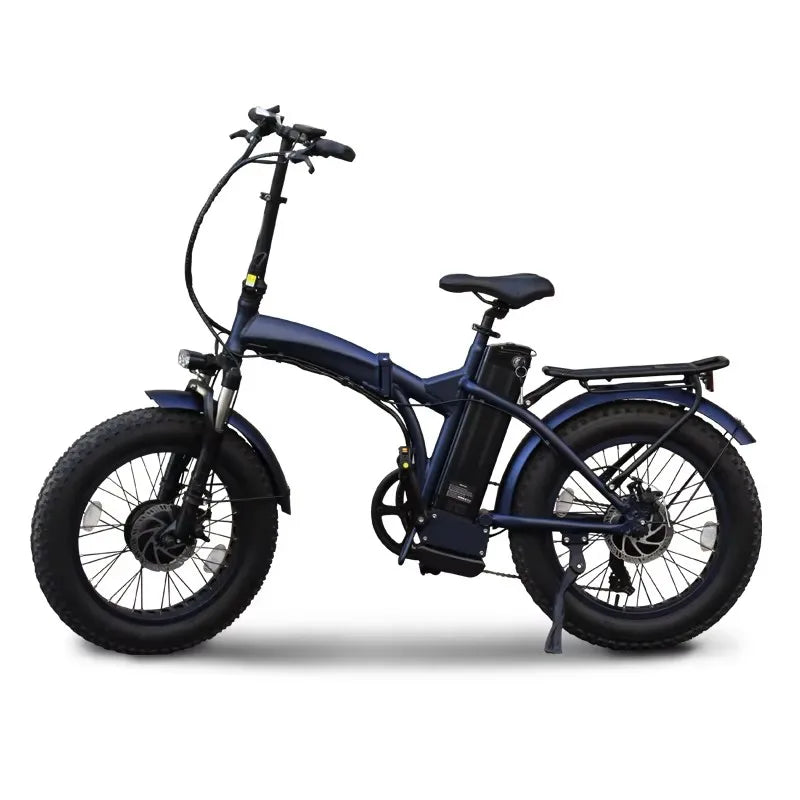 High Power Two Wheel Drive Dual 500w Motor Electric Folding Bike with 20x4.0 inch Fat Tires And Lithium Battery