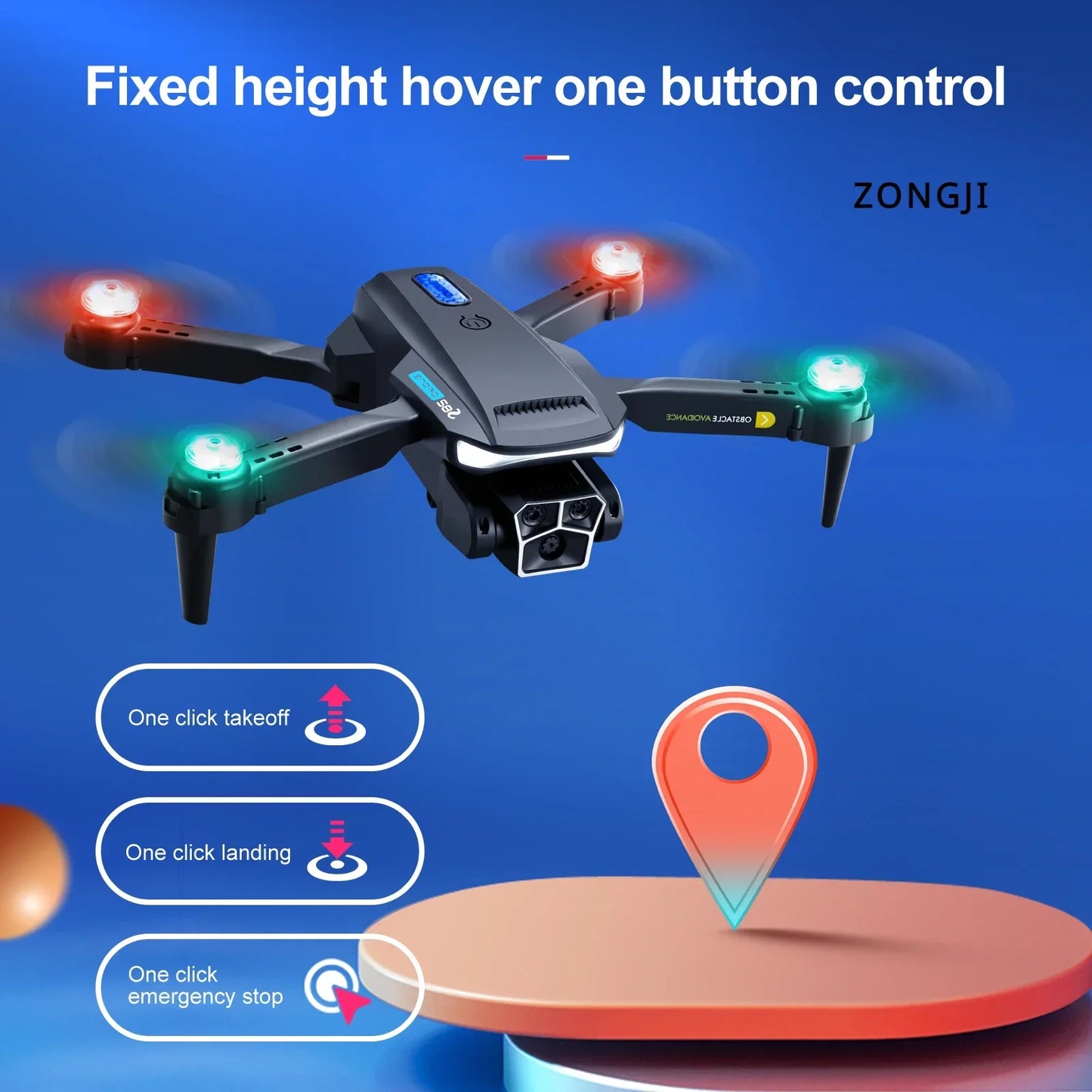 S82 Remote Control Drone 4K HD Triple Camera Aerial Photography Optical Flow Helicopter Obstacle Avoidance Remote Control Toy