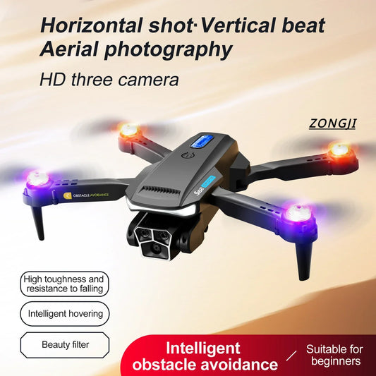 S82 Remote Control Drone 4K HD Triple Camera Aerial Photography Optical Flow Helicopter Obstacle Avoidance Remote Control Toy