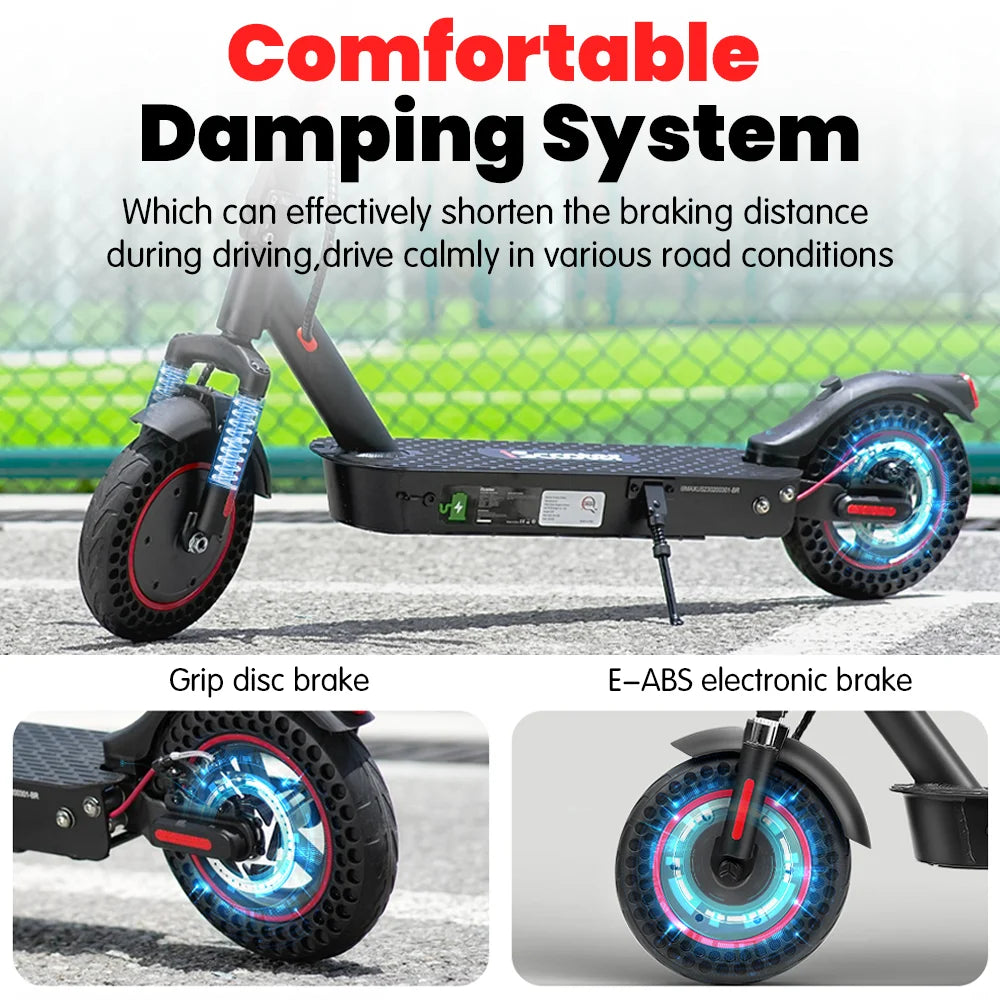 iScooter i9max Electric Scooter 500W 10inch Foldable Scooter 10Ah Electric Kick Scooter 40km Range eScooter 35km/h Speed WithAPP